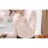 Women Blouses Slim Long sleeved White Shirt Lace Hook Flower Hollow Standing Collar Tops I4A2