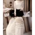 Women Blouses Slim Long sleeved White Shirt Lace Hook Flower Hollow Standing Collar Tops I4A2