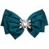 Women Bowknot Corsage Brooch Breastpin Multi layered Alloy Inlaid Rhinestone Valentine s Day Gift green