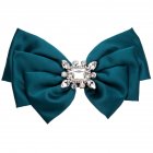 Women Bowknot Corsage Brooch Breastpin Multi-layered Alloy Inlaid Rhinestone Valentine's Day Gift green