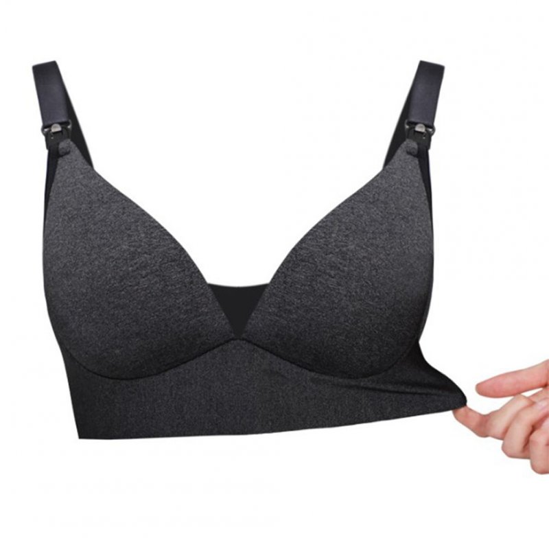 Women Breast Feeding Bra Cotton Without Steel Ring Underwear for Pregnant black_85B