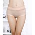 Women Breathable Solid Color Medium Waist Briefs No Trace Triangle Underpants  Light pink Free szie