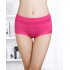 Women Breathable Solid Color Medium Waist Briefs No Trace Triangle Underpants  Light pink Free szie