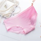 Women Briefs Lace Seamless Low Waist Sexy Underwear Solid Color Underpants Panties Pink One size