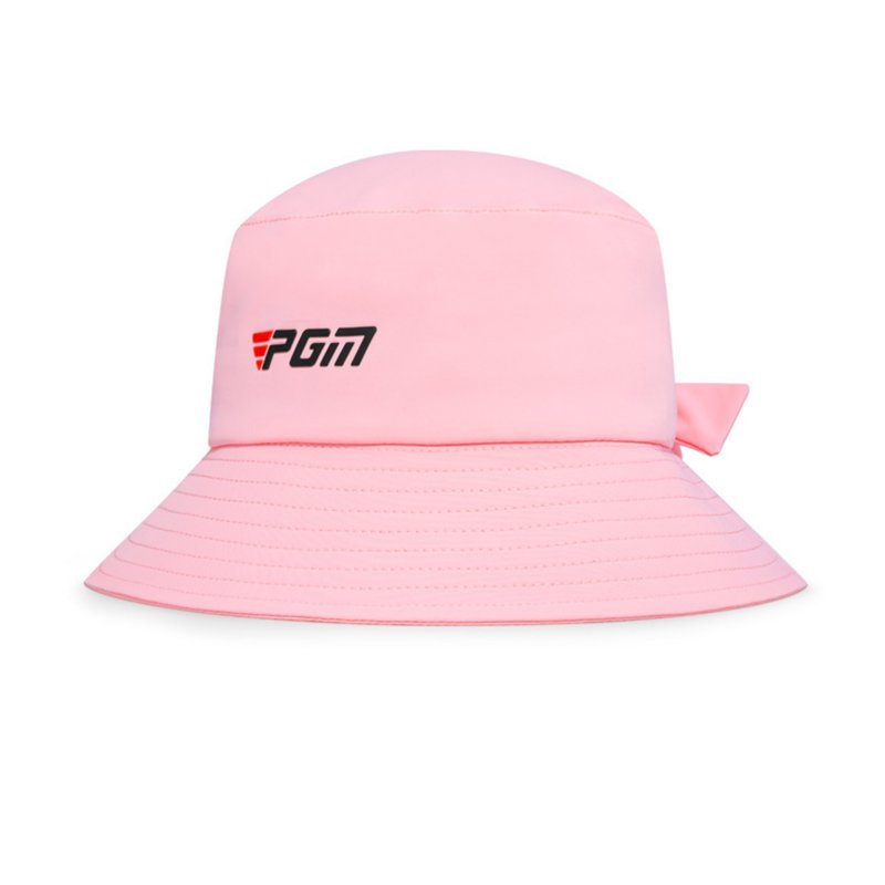 Women Bucket Cap With Detachable Bow Accessory Adjustable Windproof Rope Sweatband Design Fisherman Hats MZ051-pink default item