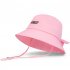 Women Bucket Cap With Detachable Bow Accessory Adjustable Windproof Rope Sweatband Design Fisherman Hats MZ051 Navy blue default item