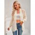 Women Casual Long Sleeve Cardigan Tops Elegant Jacquard Simple Solid Color Blouse Loose Casual Shirts black S