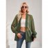 Women Casual Long Sleeve Cardigan Tops Elegant Jacquard Simple Solid Color Blouse Loose Casual Shirts black S