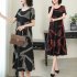 Women Casual Long Style Short Sleeve Printing Dress for Summer Wear red 3XL