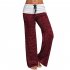 Women Casual Loose Pants Wide Trouser Legs for Yoga Sports  red S