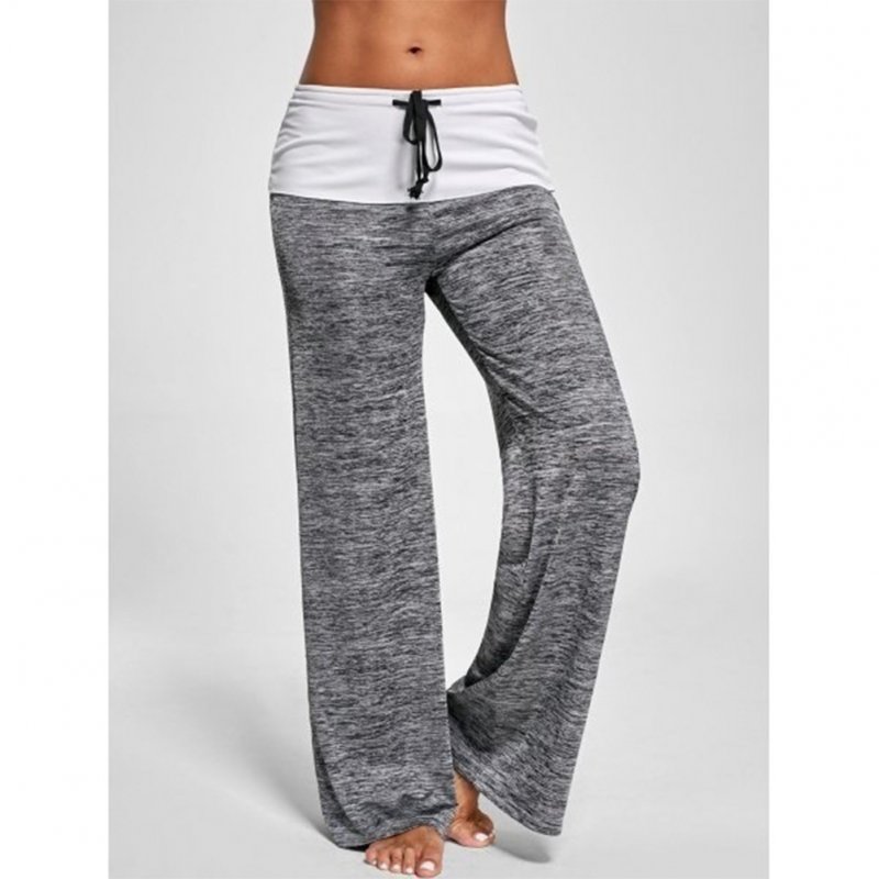 Women Casual Loose Pants Wide Trouser Legs for Yoga Sports  gray_XL