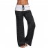 Women Casual Loose Pants Wide Trouser Legs for Yoga Sports  black L