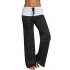 Women Casual Loose Pants Wide Trouser Legs for Yoga Sports  black XXL