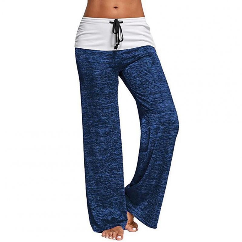 Lady Straight Loose Yoga Wear Blue_XXL