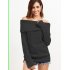 Women Casual Off shoulder Sweater Fashionable Knitted Long Sleeve Pullover Top