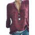 Women Casual Shirt V Neck Letters Print Long Sleeve Fashionable Pullover Top red XL