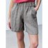 Women Casual Shorts Summer Fashion High Waist Cotton Blended Pants Solid Color Large Size Loose Shorts grey S
