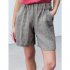 Women Casual Shorts Summer Fashion High Waist Cotton Blended Pants Solid Color Large Size Loose Shorts blue XL