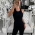 Women Casual Tank Tops Round Neck Thick Strap Slim Fit Racerback Sleeveless Tops Solid Color Workout Tank Tops coffee color 4XL