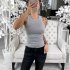 Women Casual Tank Tops Round Neck Thick Strap Slim Fit Racerback Sleeveless Tops Solid Color Workout Tank Tops coffee color 4XL