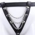 Women Chain T Pants Sexy Cut Hollow Out Exotic Sheer Thongs Underwear Panties Sexy Leather Underpants For Couple Pleasant black