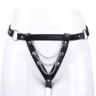 Women Chain T Pants Sexy Cut Hollow Out Exotic Sheer Thongs Underwear Panties Sexy Leather Underpants For Couple Pleasant black