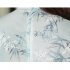 Women Cheongsam Dress Short Sleeves Traditional Chinese Style Embroidered Chiffon Long Skirt Elegant Stand Collar Dress CQ3 4 light yellow M