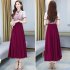 Women Cheongsam Dress Summer Short Sleeves Stand Collar A line Skirt High Waist Large Swing Dress p01 blue L
