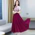 Women Cheongsam Dress Summer Short Sleeves Stand Collar A line Skirt High Waist Large Swing Dress p01 red XL