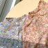 Women Chiffon Long Sleeves Shirt Summer Sweet Floral Printing Blouse Round Neck Casual Loose Cardigan Tops green S