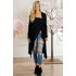 Women Cool Black Cotton Pullover Sweater Long Fashionable Comfortable Clothes