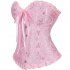 Women Corset Bustier Lingerie Bodyshaper Top Sexy Vintage Lace up Boned Overbust Strapless Corset Tops White M