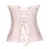 Women Corset Bustier Lingerie Bodyshaper Top Sexy Vintage Lace up Boned Overbust Strapless Corset Tops White M