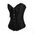 Women Corset Bustier Lingerie Bodyshaper Top Sexy Vintage Lace up Boned Overbust Strapless Corset Tops White M