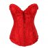 Women Corset Bustier Lingerie Bodyshaper Top Sexy Vintage Lace up Boned Overbust Strapless Corset Tops White M