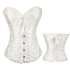 Women Corset Bustier Lingerie Bodyshaper Top Sexy Vintage Lace up Boned Overbust Strapless Corset Tops White M