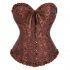 Women Corset Bustier Lingerie Bodyshaper Top Sexy Vintage Lace up Boned Overbust Strapless Corset Tops White XL