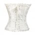 Women Corset Bustier Lingerie Bodyshaper Top Sexy Vintage Lace up Boned Overbust Strapless Corset Tops White XXL