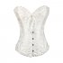 Women Corset Bustier Lingerie Bodyshaper Top Sexy Vintage Lace up Boned Overbust Strapless Corset Tops White XXL