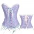 Women Corset Bustier Lingerie Bodyshaper Top Sexy Vintage Lace up Boned Overbust Strapless Corset Tops White XXXL
