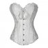 Women Corset Bustier Lingerie Bodyshaper Top Sexy Vintage Lace up Boned Overbust Strapless Corset Tops White XXXL