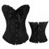 Women Corset Bustier Lingerie Bodyshaper Top Sexy Vintage Lace up Boned Overbust Strapless Corset Tops pink XXXL