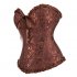 Women Corset Bustier Lingerie Bodyshaper Top Sexy Vintage Lace up Boned Overbust Strapless Corset Tops pink XXXL