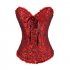 Women Corset Bustier Lingerie Bodyshaper Top Sexy Vintage Lace up Boned Overbust Strapless Corset Tops pink XXXL