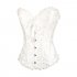 Women Corset Bustier Lingerie Bodyshaper Top Sexy Vintage Lace up Boned Overbust Strapless Corset Tops pink XXXL