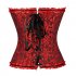 Women Corset Bustier Lingerie Bodyshaper Top Sexy Vintage Lace up Boned Overbust Strapless Corset Tops red XXL