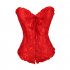 Women Corset Bustier Lingerie Bodyshaper Top Sexy Vintage Lace up Boned Overbust Strapless Corset Tops red XXL