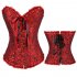 Women Corset Bustier Lingerie Bodyshaper Top Sexy Vintage Lace up Boned Overbust Strapless Corset Tops red XXL