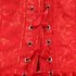 Women Corset Bustier Lingerie Bodyshaper Top Sexy Vintage Lace up Boned Overbust Strapless Corset Tops red XXL