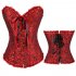 Women Corset Bustier Lingerie Bodyshaper Top Sexy Vintage Lace up Boned Overbust Strapless Corset Tops red XXXL